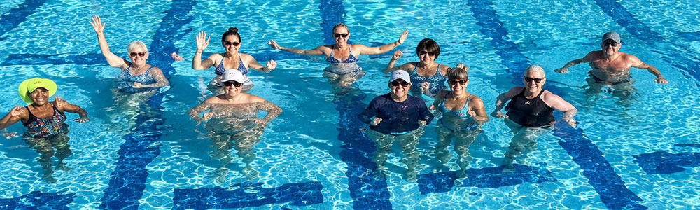 aqua fitness class in the pool